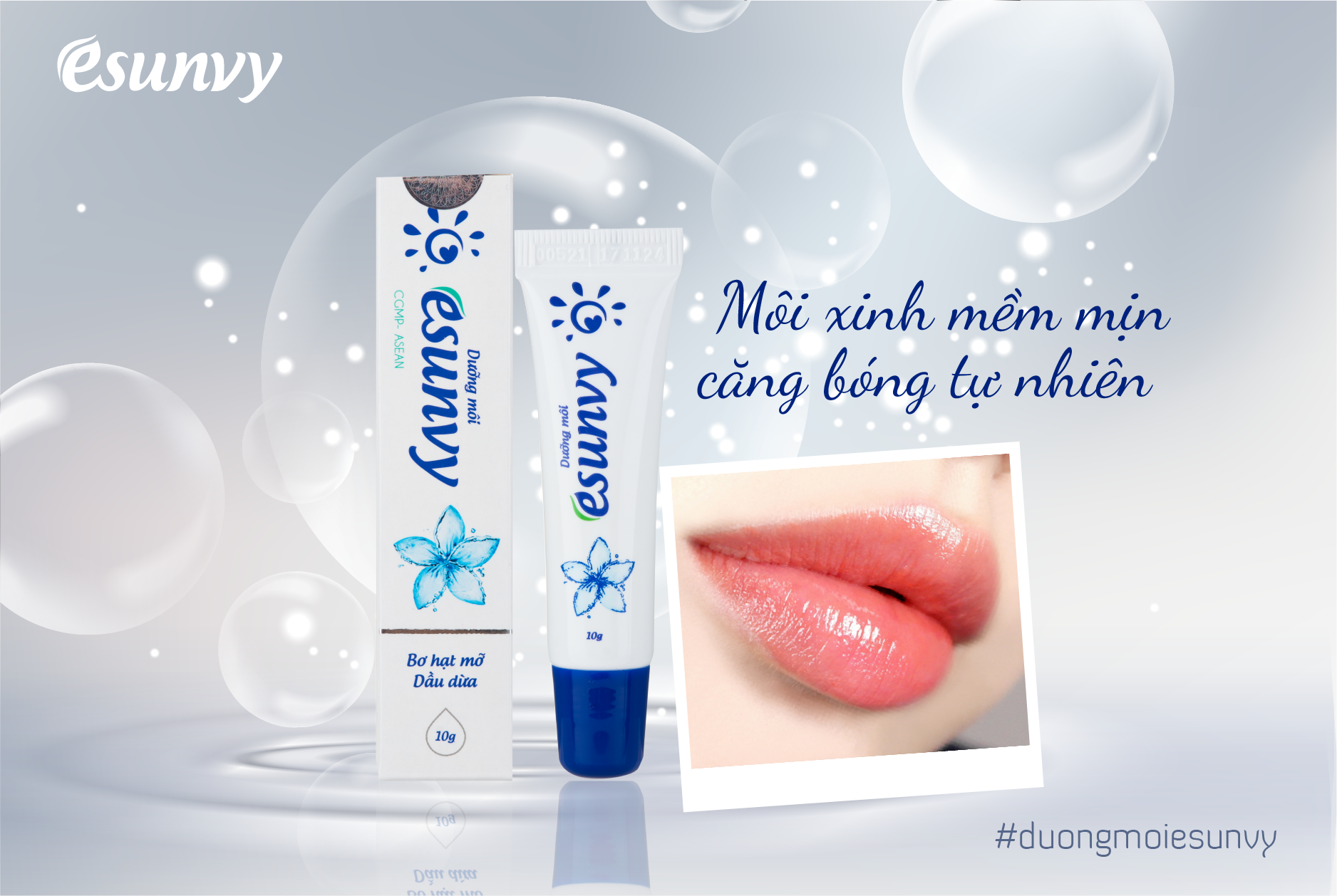 Dưỡng môi ESUNVY - môi mềm, căng bóng tự nhiên