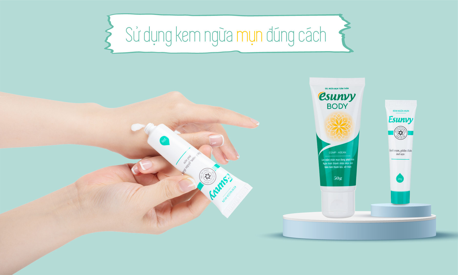 kem ngừa mụn esunvy gel ngừa mụn toàn thân esunvy